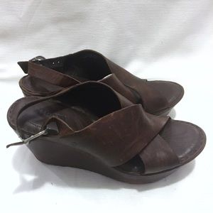Dark brown Born platform sandals